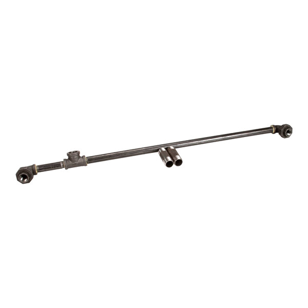 A metal backpipe kit for a gas double DFG100 oven.