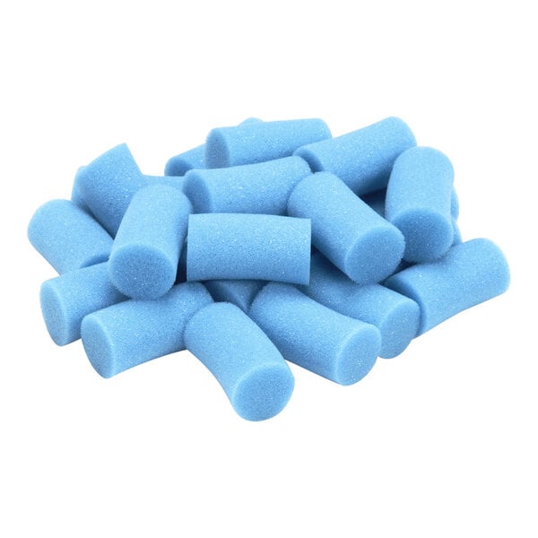 A pack of 24 blue cylindrical sanitary sponges.