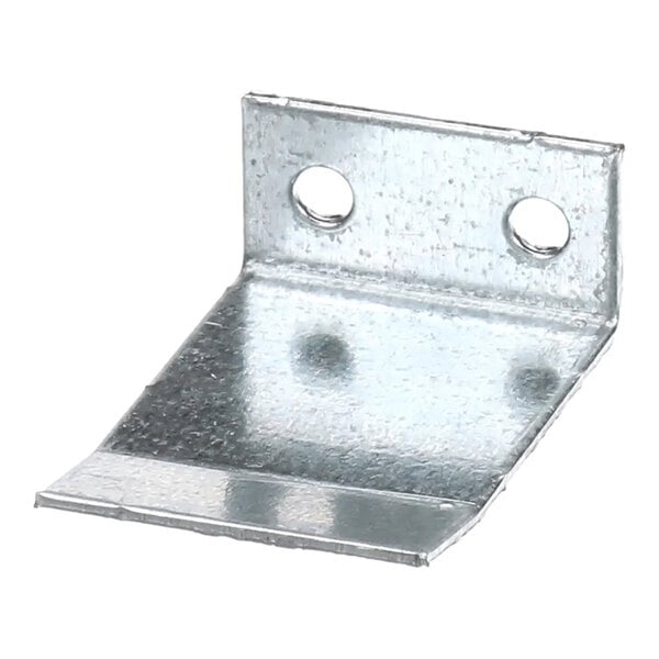 A metal L-shaped bracket with two holes for mounting.