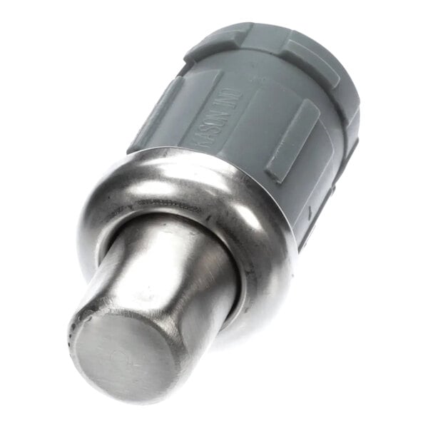 A stainless steel foot with a gray plastic base, measuring 1-5/8 inches, designed for commercial equipment.