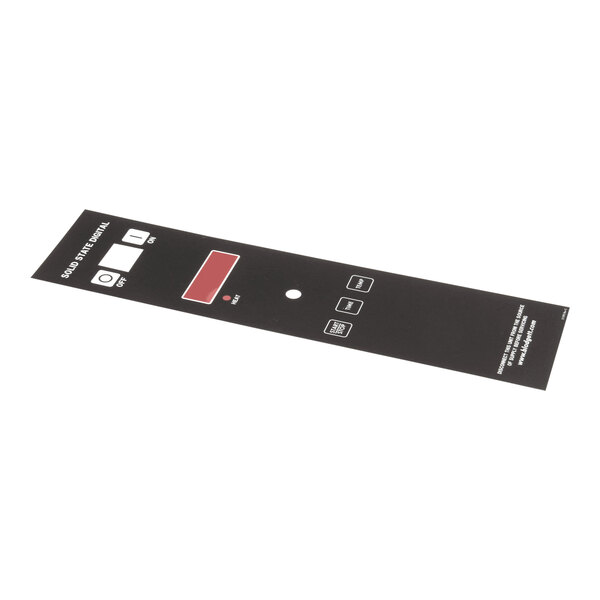 A rectangular Blodgett SSD control panel decal with labeled cutouts and printed instructions.