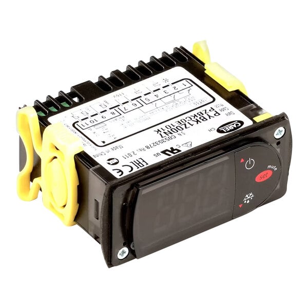A Carel temperature control unit for refrigeration systems, model PYBK1Z00N7, designed for 115V operation.