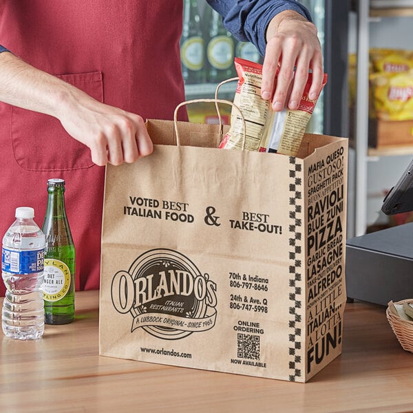Orlando's 13" x 7" x 13" Custom Shopping Bag - 250/Case