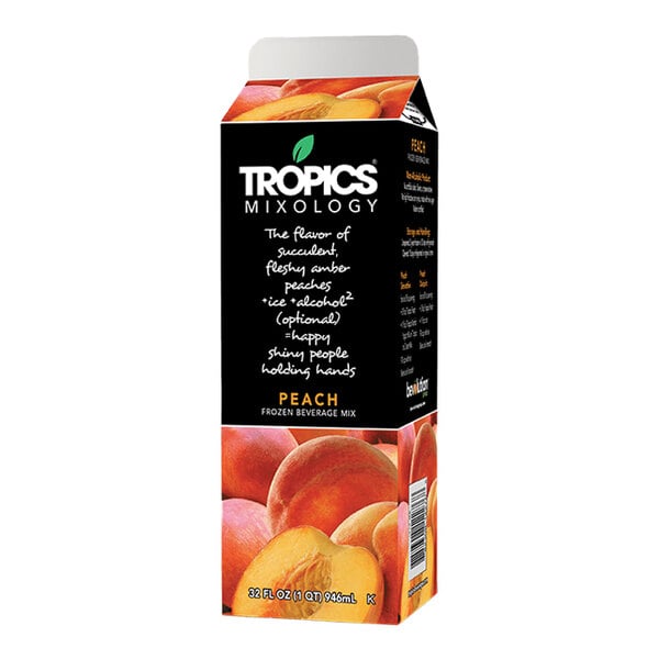 Tropics Mixology Peach Frozen Beverage Mix 32 fl. oz. - 12/Case
