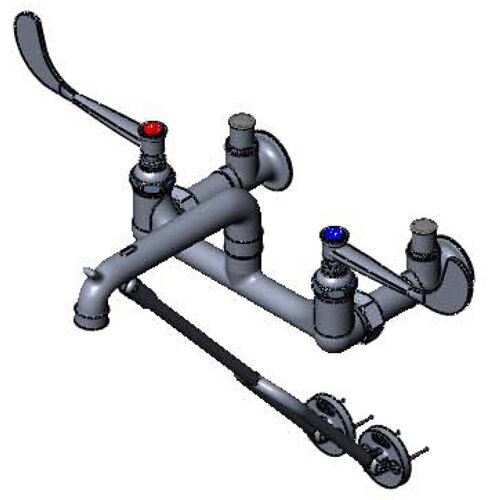 T&S B065106 Wall Mount Polished Chrome Mop Sink Faucet with 8