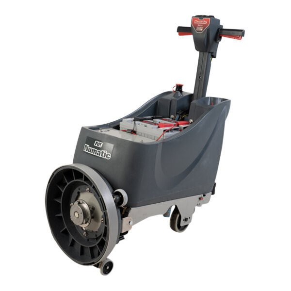 A Numatic NaceCare Solutions TBL 1120 20-inch lithium-ion walk-behind disc floor scrubber with one NX1K battery and an 11-gallon capacity.