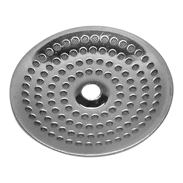 A round metal shower screen with a central hole, designed for select Astra espresso machines.