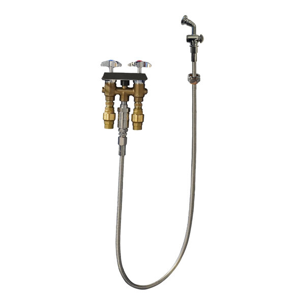 T&S B-0512-0101-CV Concealed Mixing Faucet with 3" Centers, 002857-40 Spray Valve, 72" Hose, Vacuum Breaker, and Check Valves