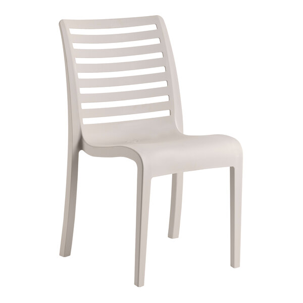 Grosfillex Astoria Linen Resin Stackable Outdoor Side Chair