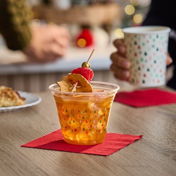 Choice 9 oz. Modern Holiday PET Plastic Cold Cup - 1,000/Case
