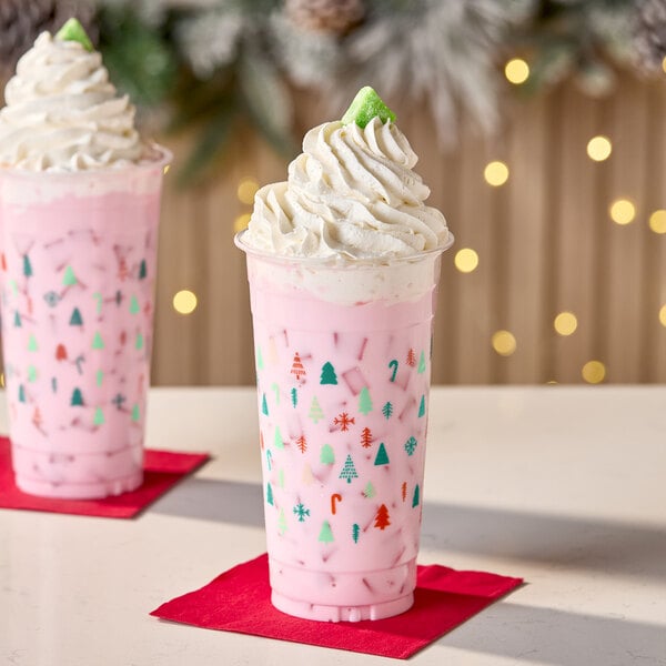 Choice 24 oz. Modern Holiday PET Plastic Cold Cup - 600/Case