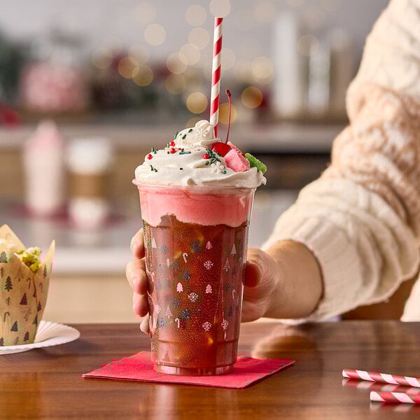 Choice 20 oz. Modern Holiday PET Plastic Cold Cup - 600/Case