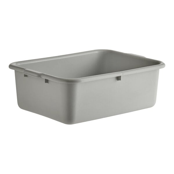 TableCraft 1537G Gray 20" x 15" x 7" Polyethylene Plastic Bus Tub