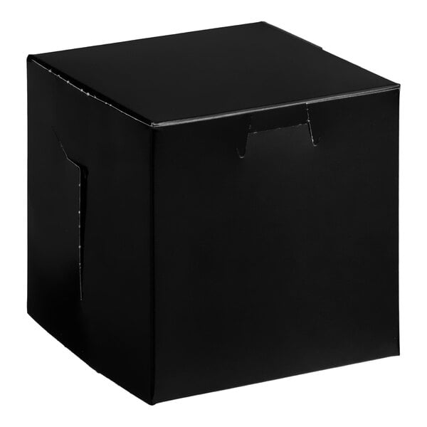 Baker's Lane 4" x 4" x 4" Black Cupcake / Bakery Box - 100/Bundle