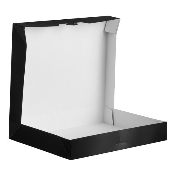 Baker's Lane 15" x 11 1/2" x 2 1/4" Black Auto-Popup Donut / Bakery Box - 100/Bundle