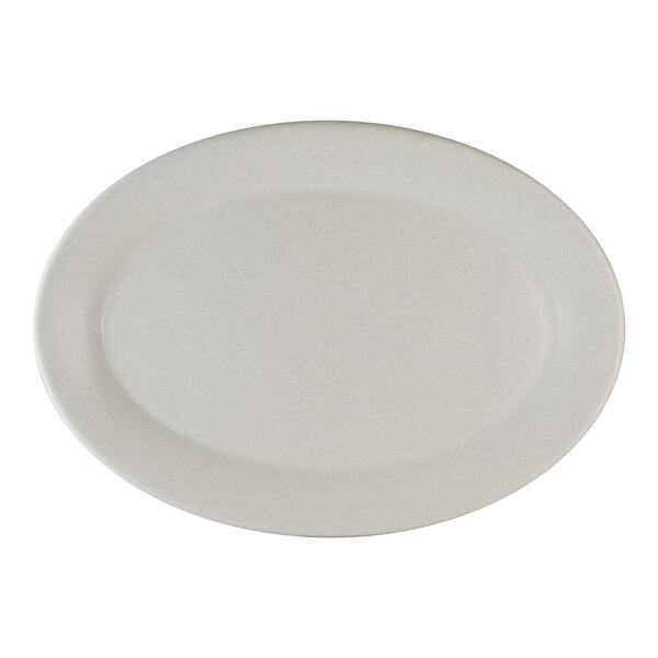 An oval-shaped, off-white porcelain platter.