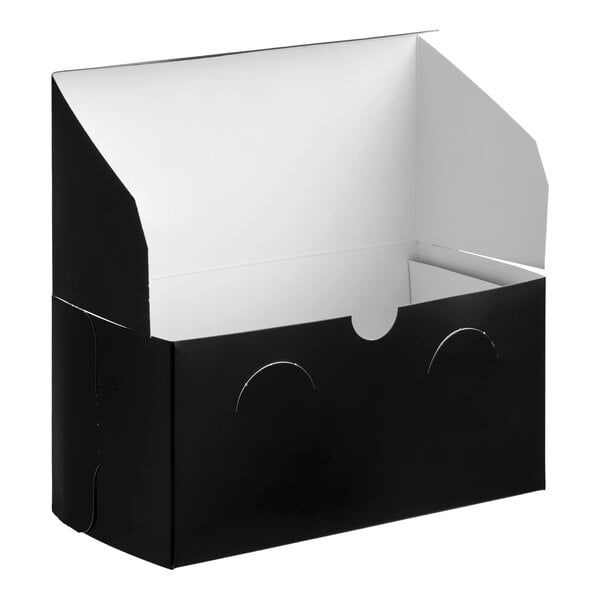 Baker's Lane 8" x 4" x 4" Black Cupcake / Bakery Box - 100/Bundle