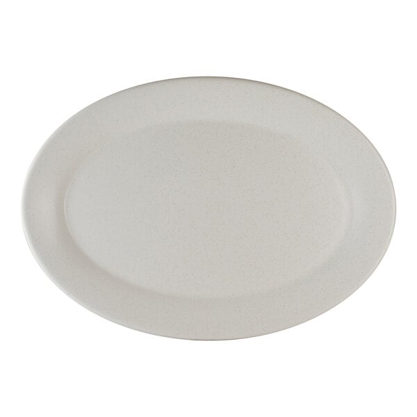 An oval-shaped, off-white porcelain platter.