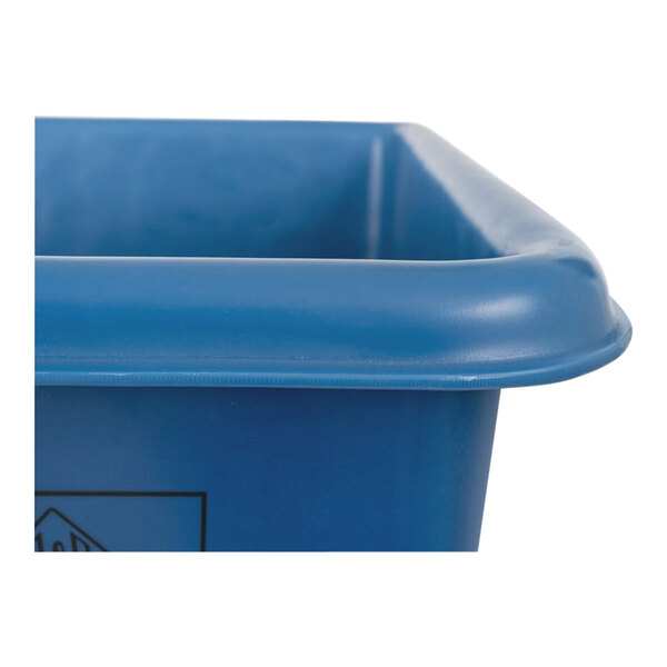 A close-up view of a blue heavy-duty polypropylene utility truck.