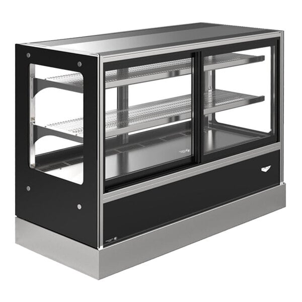 Vollrath RDCCB-48SS 48" Black Cubed Refrigerated Countertop Display Case with Front Access - 120V