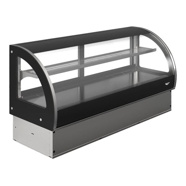Vollrath RDCCV-60DI 60" Black Curved Refrigerated Drop-In Countertop Display Case - 120V