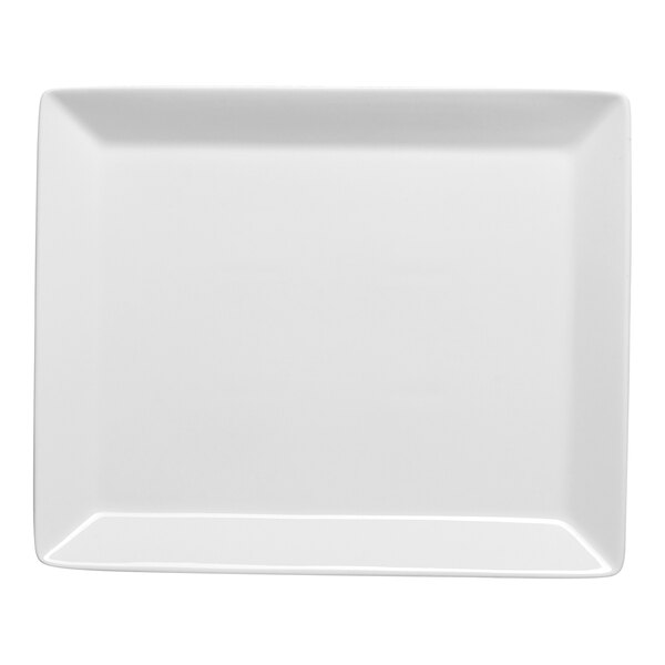 A rectangular ivory porcelain coupe platter.