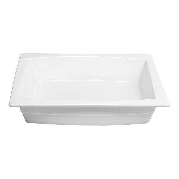 A rectangular ivory porcelain deep platter.