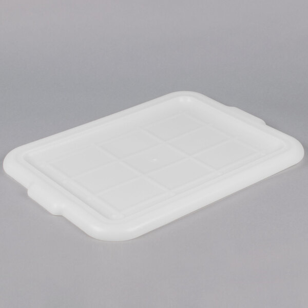 A white plastic Tablecraft drain box with a lid.