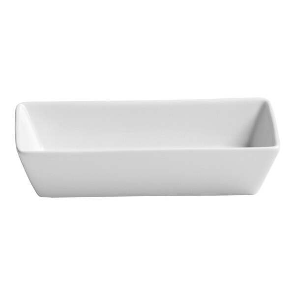 Ariane Panorama 4 oz. Ivory Rectangular Wide Rim Porcelain Bowl - 12/Case