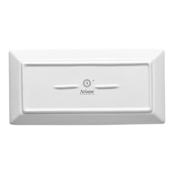 A rectangular ivory porcelain coupe platter.