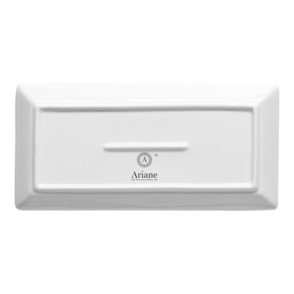 A rectangular ivory porcelain coupe platter.