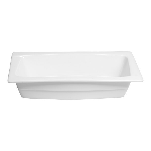 A rectangular ivory porcelain deep platter.