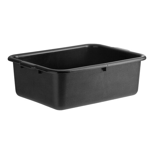 TableCraft 1537B Black 20" x 15" x 7" Polyethylene Plastic Bus Tub, Bus Box
