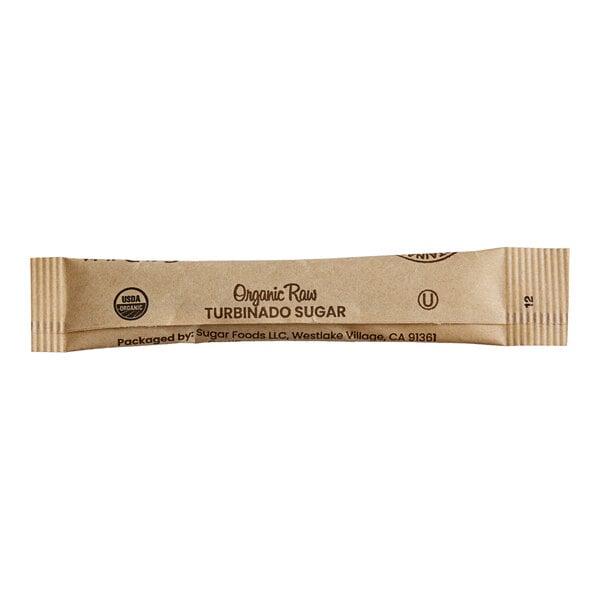 Cafe Delight Organic Raw Turbinado Sugar Packet 3 Gram - 2,000/Case