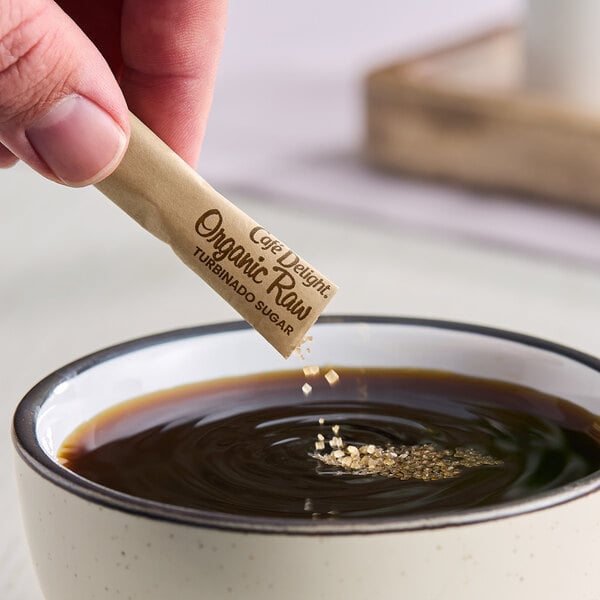 Cafe Delight Organic Raw Turbinado Sugar Packet 3 Gram - 2,000/Case