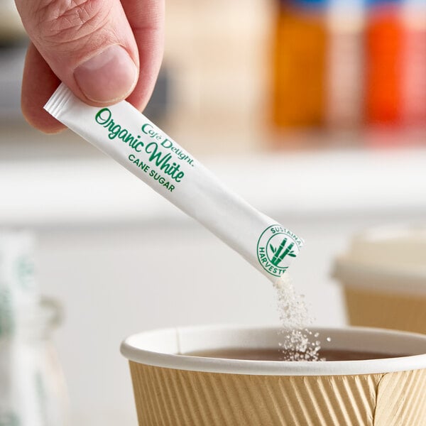 Cafe Delight Organic White Sugar Packet 2.8 Gram - 2,000/Case