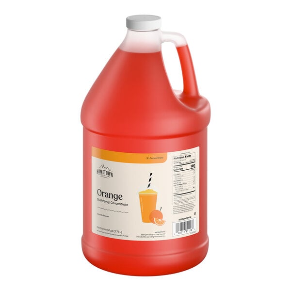 Hometown Provisions Orange Slushy 5:1 Concentrate  1 Gallon - 4/Case