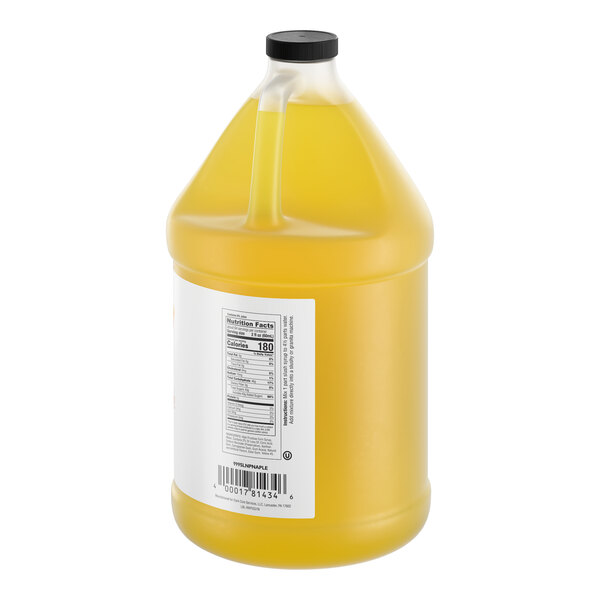 A one-gallon jug of Narvon Pineapple Slushy concentrate.