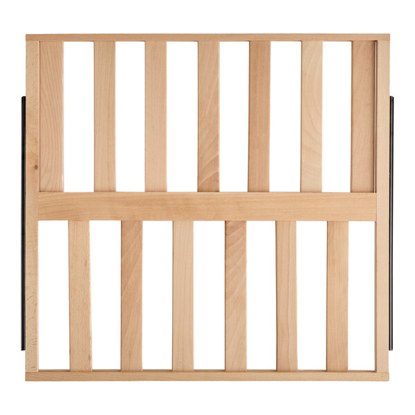 A large wooden shelf with evenly spaced slats, designed for use with specific AvaValley refrigeration units.