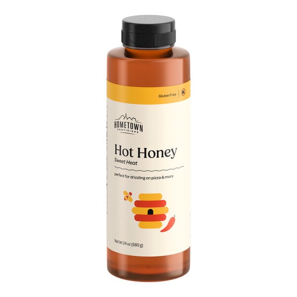 A 24 fl. oz. squeeze bottle of Hometown Provisions Hot Honey.