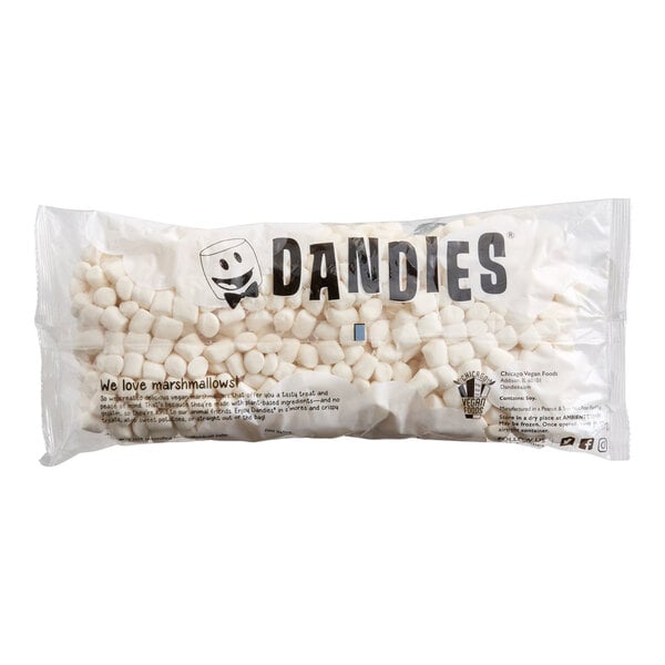 A bag of Dandies vegan mini marshmallows.