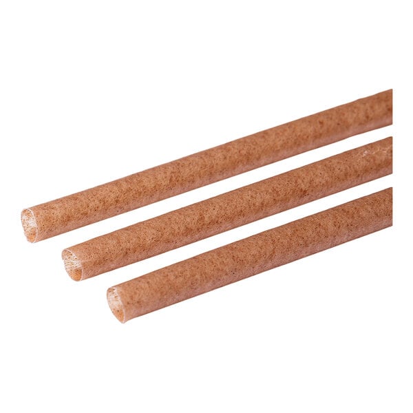 A set of three natural agave fiber drinking straws.