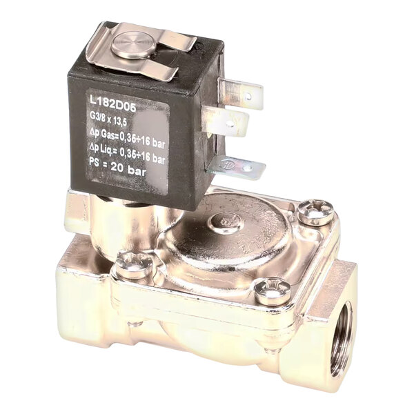 A metal Electrolux solenoid valve with a black electrical coil and threaded pipe connections.