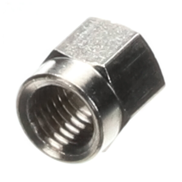A metal Electrolux pipe fitting with M8X1 threading and a 4mm diameter.
