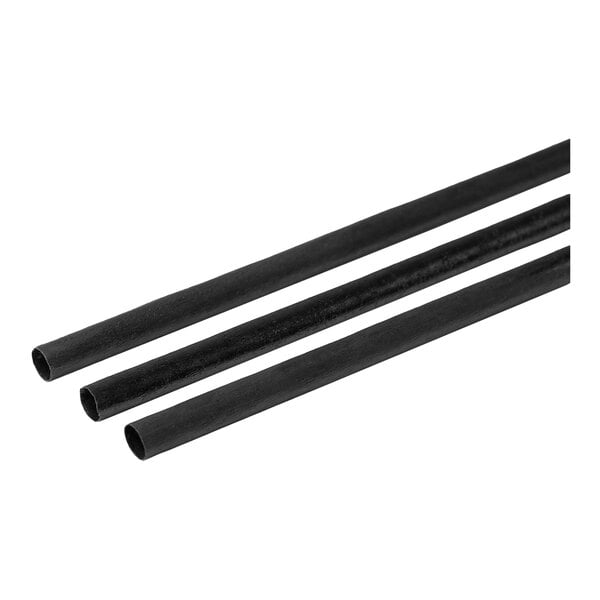 A set of three black agave jumbo straws, each 6 inches long.