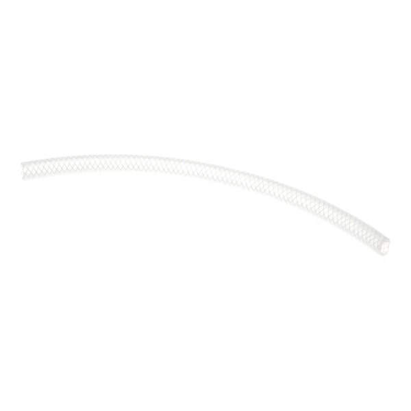 A length of clear braided tubing with a white mesh pattern, used for fluid transfer applications.