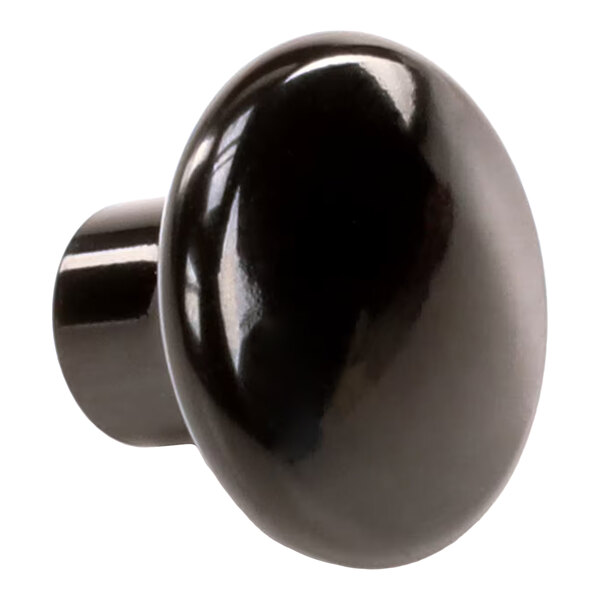 A round, black replacement handle or knob for Electrolux appliances.