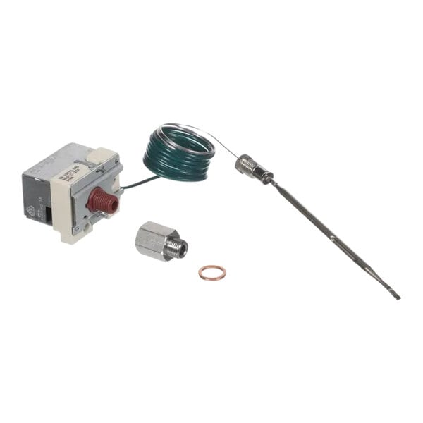 A safety thermostat kit with a probe, coiled wire, and fittings for Electrolux Professional equipment.