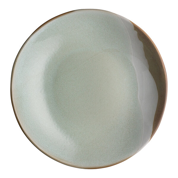 An 11-inch round stoneware bowl with a subtle gradient design and earthy tones.