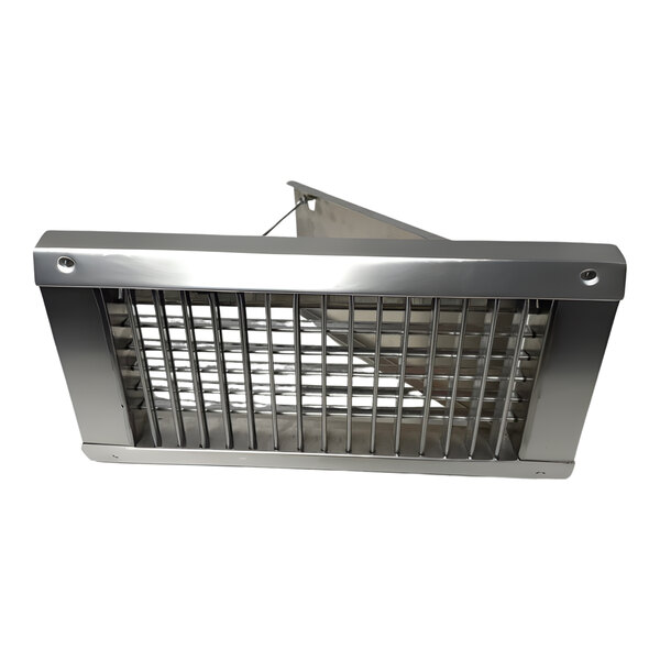 A rectangular aluminum spiral duct grille designed for 8 to 13 inch ducts.